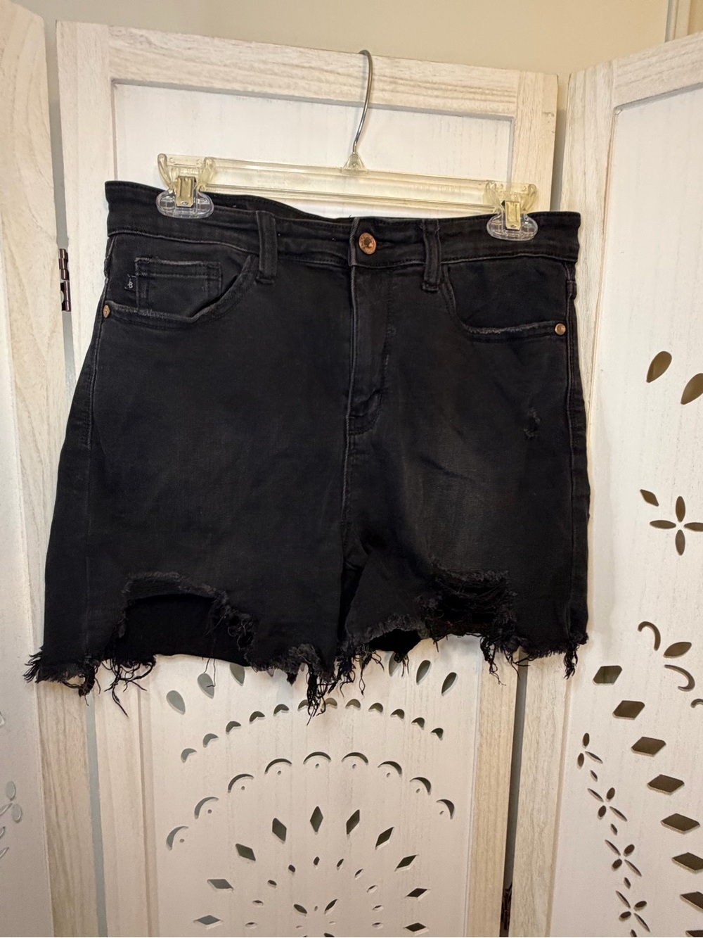 Judy Blue Black Distressed Women's Denim Shorts Cutoffs